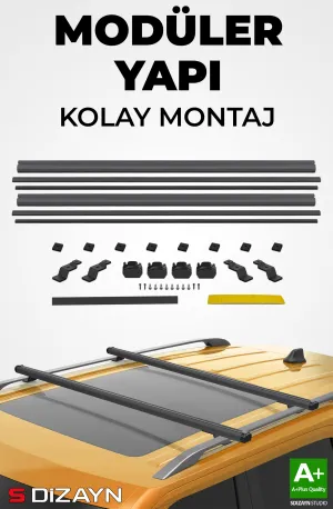 S-Dizayn Fiat Doblo S-Bar Cargo V1 Ara Atkı Tavan Taşıyıcı Barı Siyah 140 Cm 2010-2022 A+ Kalite thumb 4