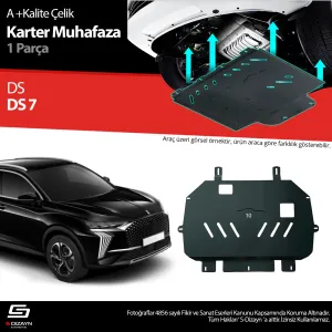 DS DS7 / DS 7 Crossback 2017-Günümüz (X74) uyumlu DS7 Çelik Karter Muhafaza Koruma 2017 Üzeri A+ Kalite modelleri DRS Tuning'de. Kaliteli malzeme, hızlı kargo