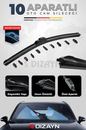 S-Dizayn 10 Aparatlı Oto Cam Sileceği 55 Cm 22 İnç Universal A+ Kalite thumb 2