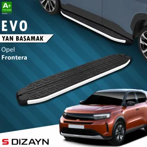 Opel Frontera 2025-Günümüz uyumlu Evo Aluminyum Yan Basamak 183 Cm 2024 Üzeri A+ Kalite modelleri DRS Tuning'de. Kaliteli malzeme, hızlı kargo ve güvenli