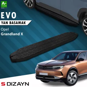 Opel Grandland 2021-Günümüz (Grandland) uyumlu 2 Elektrikli Evo Siyah Yan Basamak 193 Cm 2024 Üzeri A+ Kalite modelleri DRS Tuning'de. Kaliteli malzeme, hızlı