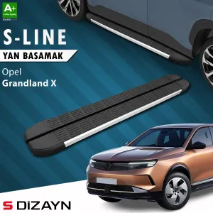 Opel Grandland 2021-Günümüz (Grandland) uyumlu 2 Elektrikli S-Line Aluminyum Yan Basamak 193 Cm 2024 Üzeri A+ Kalite modelleri DRS Tuning'de. Kaliteli malzeme,