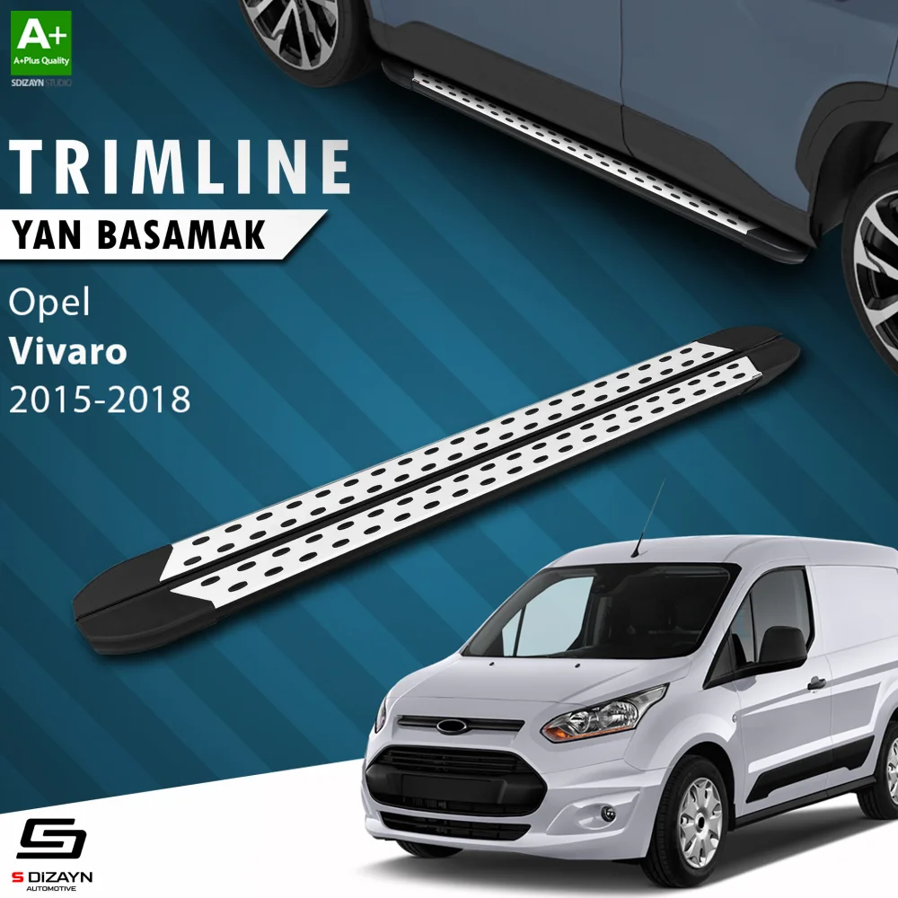 S-Dizayn Opel Vivaro B Uzun Şase TrimLine Gri Yan Basamak 248 Cm 2015-2018