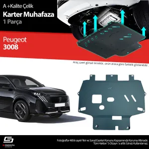 Peugeot 3008 2016-Günümüz (P84) uyumlu Çelik Karter Muhafaza Koruma 2024 Üzeri A+ Kalite modelleri Oto Aksesuar Shop'de. Kaliteli malzeme, hızlı kargo ve