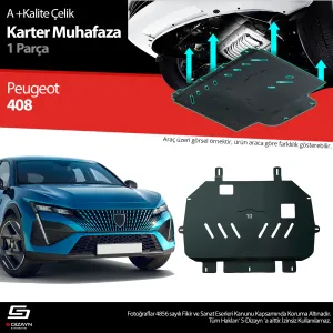 Peugeot 408 2022-Günümüz (P54) uyumlu Çelik Karter Muhafaza Koruma 2023 Üzeri A+ Kalite modelleri Oto Aksesuar Shop'de. Kaliteli malzeme, hızlı kargo ve