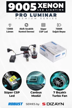 Universal uyumlu Pro Luminar Led Xenon 9005 / 60W / 12000LM / 7000K A+ Kalite modelleri Oto Aksesuar Shop'de. Kaliteli malzeme, hızlı kargo ve güvenli