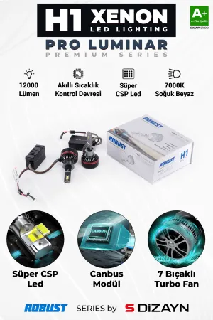 Universal uyumlu Pro Luminar H1 Led Xenon / 60W / 12000LM / 7000K A+ Kalite modelleri Oto Aksesuar Shop'de. Kaliteli malzeme, hızlı kargo ve güvenli