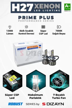 Universal uyumlu Prime Plus H27 Led Xenon / 45W / 12000 LM / 7000K A+ Kalite modelleri Oto Aksesuar Shop'de. Kaliteli malzeme, hızlı kargo ve güvenli