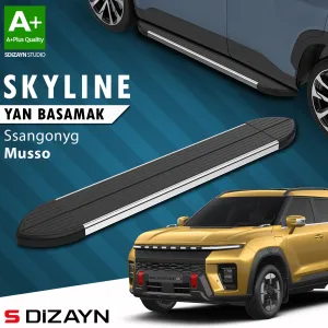 Universal uyumlu Ssangyong Musso Elektrikli Skyline Krom Yan Basamak 223 Cm 2025 Üzeri A+ Kalite modelleri DRS Tuning'de. Kaliteli malzeme, hızlı kargo ve