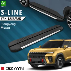 Universal uyumlu Ssangyong Musso Elektrikli S-Line Aluminyum Yan Basamak 223 Cm 2025 Üzeri A+ Kalite modelleri DRS Tuning'de. Kaliteli malzeme, hızlı kargo ve