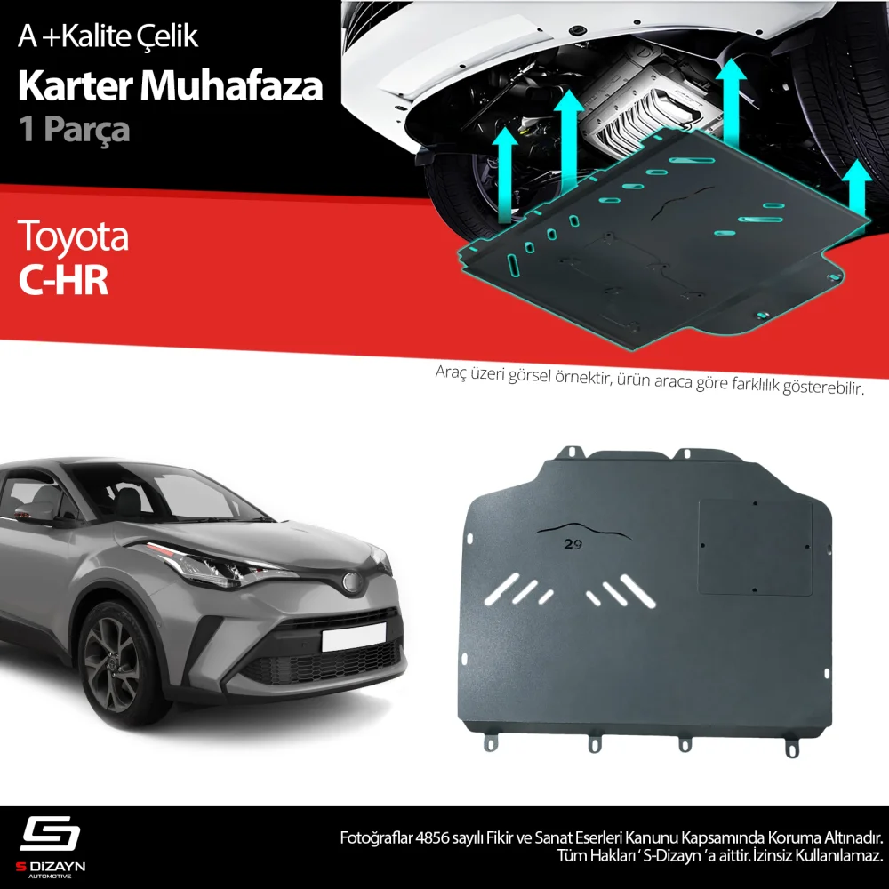 S-Dizayn Toyota C-HR Çelik Karter Muhafaza 2016-2023 A+ Kalite