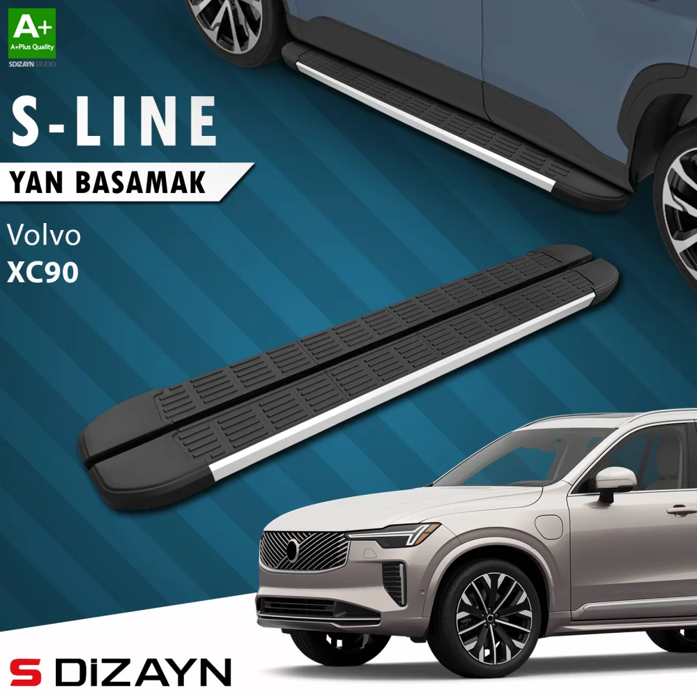 S-Dizayn Volvo XC90 Makyajlı Benzinli S-Line Aluminyum Yan Basamak 203 Cm 2024 Üzeri A+ Kalite