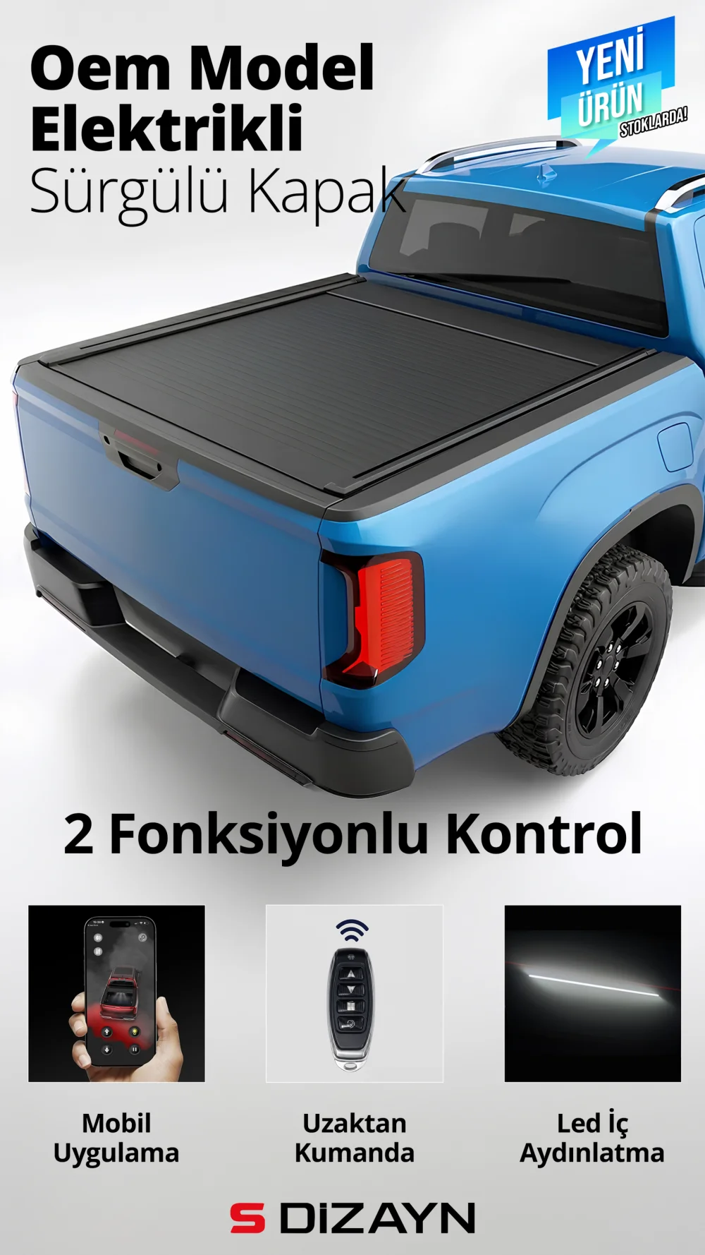S-Dizayn VW Amarok 2 OEM Model Elektrikli Sürgülü Kapak 2023 Üzeri
