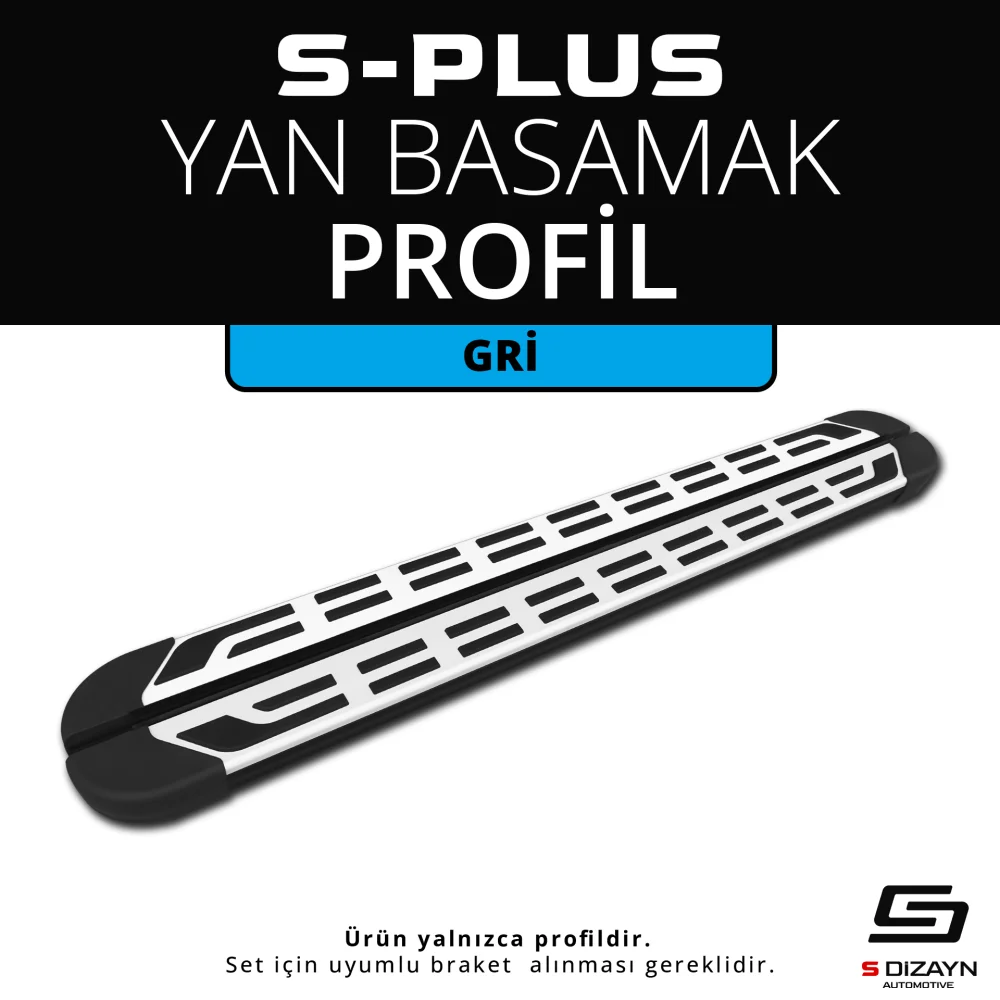S-Plus Gri Yan Basamak Profil 163 Cm